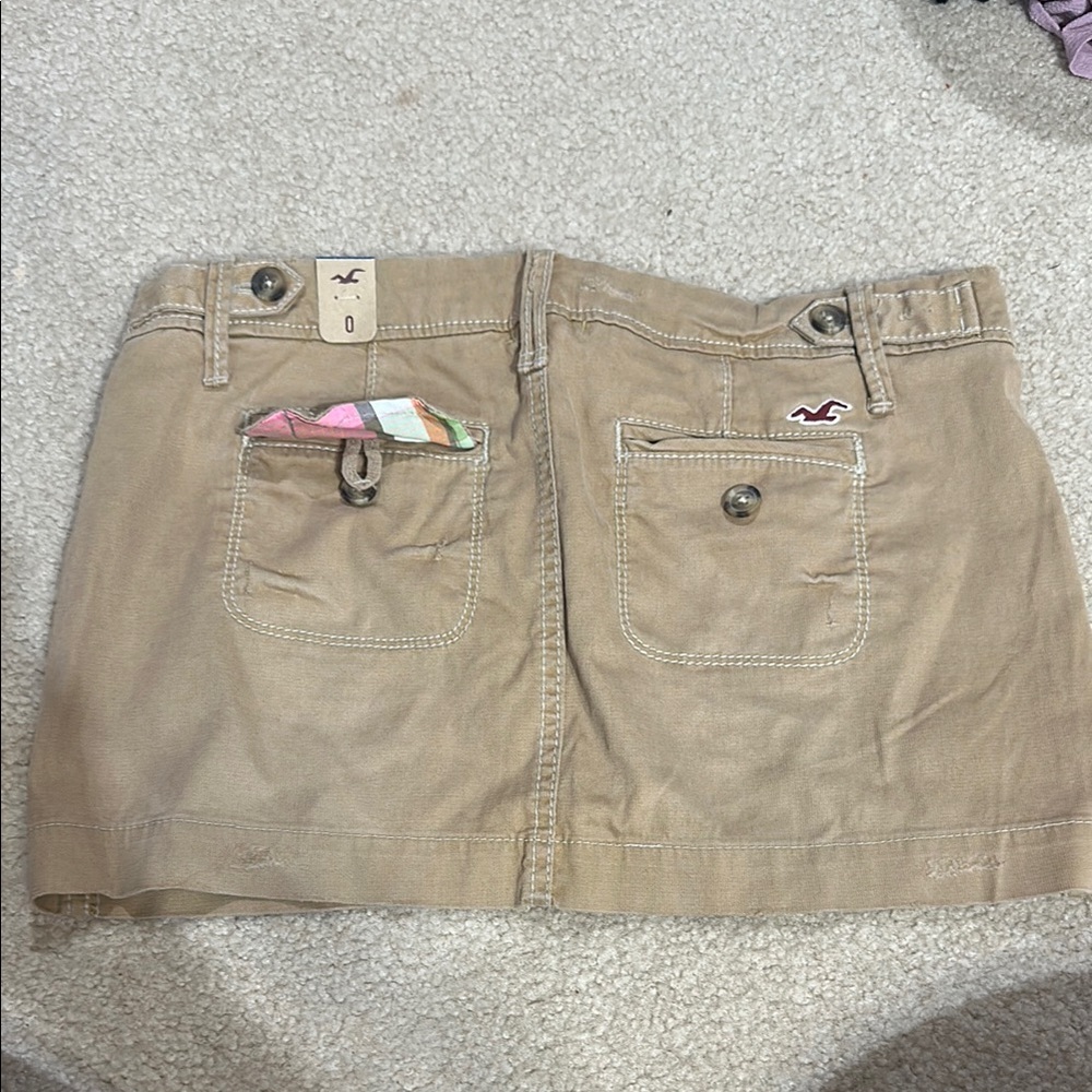 Hollister Beige Cotton Mini Skirt - Picture 2 of 4